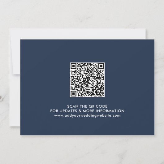 Save The Date Code QR scannable Marine bleu moderne (Dos)