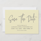 Save The Date Code QR scannable moderne de calligraphie jaune cl (Devant)