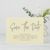 Save The Date Code QR scannable moderne de calligraphie jaune cl (Debout devant)