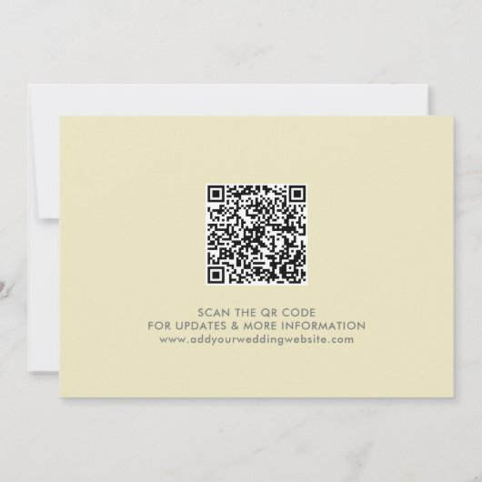 Save The Date Code QR scannable moderne de calligraphie jaune cl (Dos)