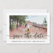 Save The Date Code QR Simple Écriture Manuscrite 2 Photo Mariage (Devant)