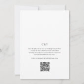 Save The Date Code QR simple noir et blanc Mariage épuré (Dos)