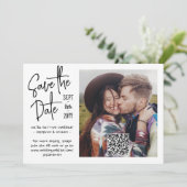 Save The Date Code QR Style manuscrit Décontracté 2 Mariage phot (Debout devant)