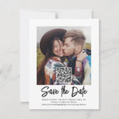 Save The Date Code QR Superposition de photo Simple Moderne Mari (Devant)