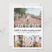 Save The Date Code QR Typographie Moderne Simple 5 Photos Mariag (Devant)