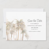 Save The Date Code QR Typographie Palmiers Enregistrer la Date (Devant)