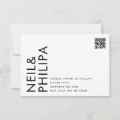 Save The Date Code QR ultra moderne modifiable photo noir blanc (Dos)