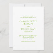 Save The Date Code QR vert vibrant propre Mariage élégant (Devant)