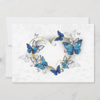 Coeur bijoux avec papillons Morpho