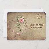 Save The Date Coeur de ruban rose mariage Enregistrer la date (Devant)
