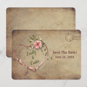 Save The Date Coeur de ruban rose mariage Enregistrer la date
