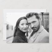 Save The Date Coeur de script simple noir sur mariage photo blan (Dos)
