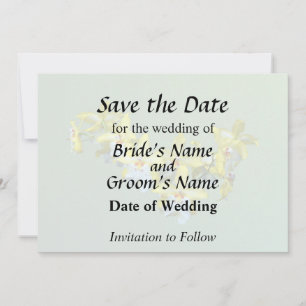 Save The Date Coeur d'orchidées Vuylstekeara jaune et blanc