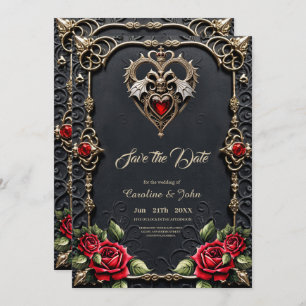 Save The Date Coeur gothique étonnant