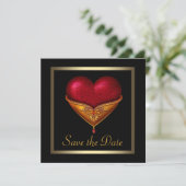 Save The Date Coeur Gothique Noir Mariage Enregistrer La Date (Debout devant)