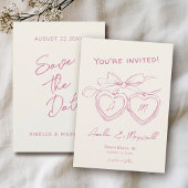 Save The Date Coeur Locket mignonne Monogramme moderne Mariage r