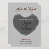 Save The Date Coeur mariage Moderne minimaliste Plain (Devant / Derrière)