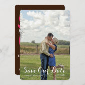 Save The Date Cœur rustique de campagne Cerf Amour Photo de mari (Devant / Derrière)