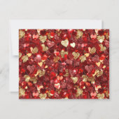 Save The Date Cœurs clinquants rouges or sauver la date (Dos)