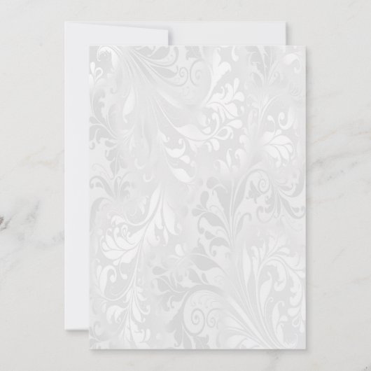 Save The Date Cœurs de perle et fleurs Mariage Damassé Enregistr (Dos)