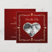 Save The Date Cœurs dorés - Annonce de sauvegarde de la date (Devant / Derrière)