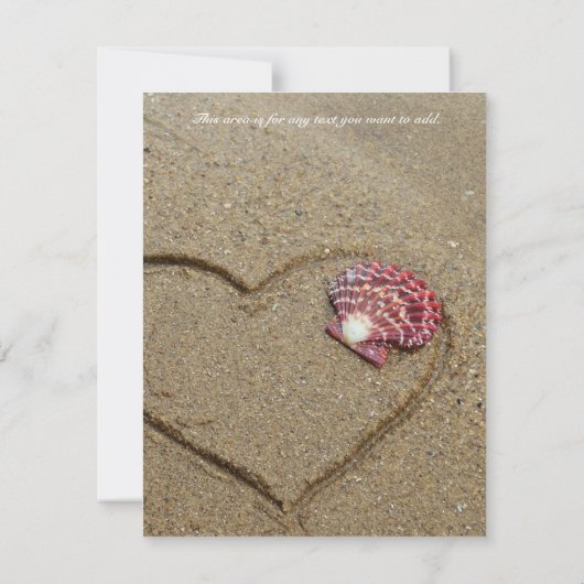 Save The Date Coeurs et coeurs dans le sable Enregistrer la date (Dos)