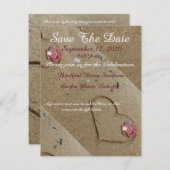 Save The Date Coeurs et coeurs dans le sable Enregistrer la date (Devant / Derrière)