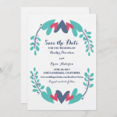 Save The Date Coeurs et vignes Mariage Enregistrer la date Invit (Devant / Derrière)