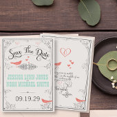 Save The Date Coeurs Inséparables rustiques Mint Coral Enregistr