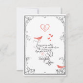 Save The Date Coeurs Inséparables rustiques Mint Coral Enregistr (Dos)