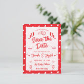 Save The Date Cœurs Joyuse Saint-Valentin Moderne Motif D'Amour (Debout devant)