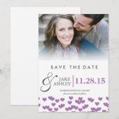 Save The Date Coeurs mariages | Enregistrer les dates (Devant / Derrière)