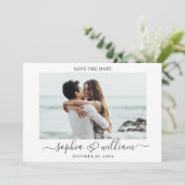 Save The Date Coeurs Mariages Photo Simplement Élégants Simple (Debout devant)