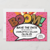 Save The Date Coeurs Modernes Confetti Comique Mariage Enregistr (Devant)