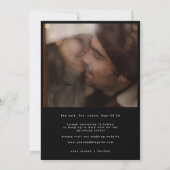 Save The Date Cœurs Rétro Photo Noir Blanc Mariage Moderne (Dos)