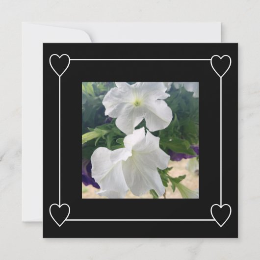 Save The Date Coeurs romantiques Noir moderne Simple Mariage Pho (Devant)