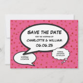 Save The Date Coeurs Rose Moderne Confetti Mariage Enregistrer L (Dos)