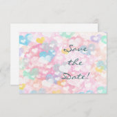 Save The Date Coeurs stratifiés Aquarelle Mariage Enregistrer la (Devant / Derrière)