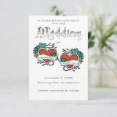 Save The Date Coeurs tatoués, Mariage graphique de tatouage (Debout devant)