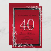 Save The Date Coins décoratifs Ruby & Black Anniversaire (Devant / Derrière)