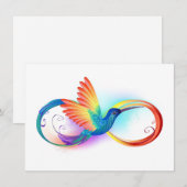 Save The Date Colibri arc-en-ciel avec symbole Infinity (Devant / Derrière)
