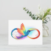 Save The Date Colibri arc-en-ciel avec symbole Infinity (Debout devant)