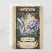 Save The Date Colibri enchanté & Fleur de Lune. (Devant)