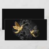 Save The Date Colibri noir et or (Devant / Derrière)