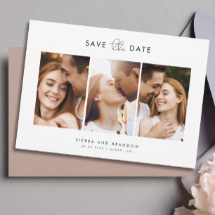 Save The Date Collage de 3 photos simple minimaliste moderne scr