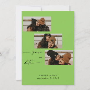 Save The Date Collage de chaux vert photo mariage Enregistrer la
