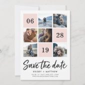 Save The Date Collage de grille de vidage | Photo Enregistrer la (Devant)