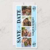 Save The Date Collage de la cabine photo bleue (Devant)