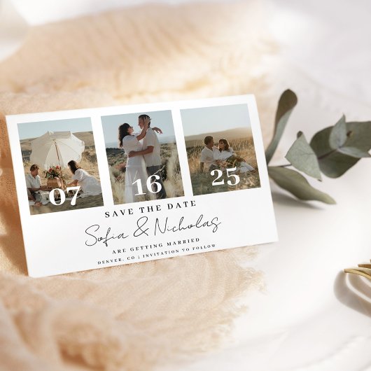 Save The Date Collage de mariage écriture moderne