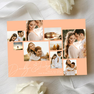 Save The Date Collage de pêche d'été moderne Qr Code Multi Photo